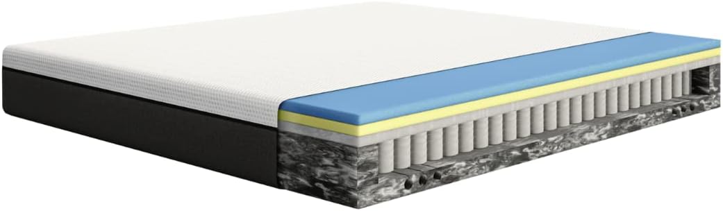 Hybride Matelas 140x200 cm, Hauteur 25 cm, (H2), Matelas à 5 Zones Classique 140 x 200 cm