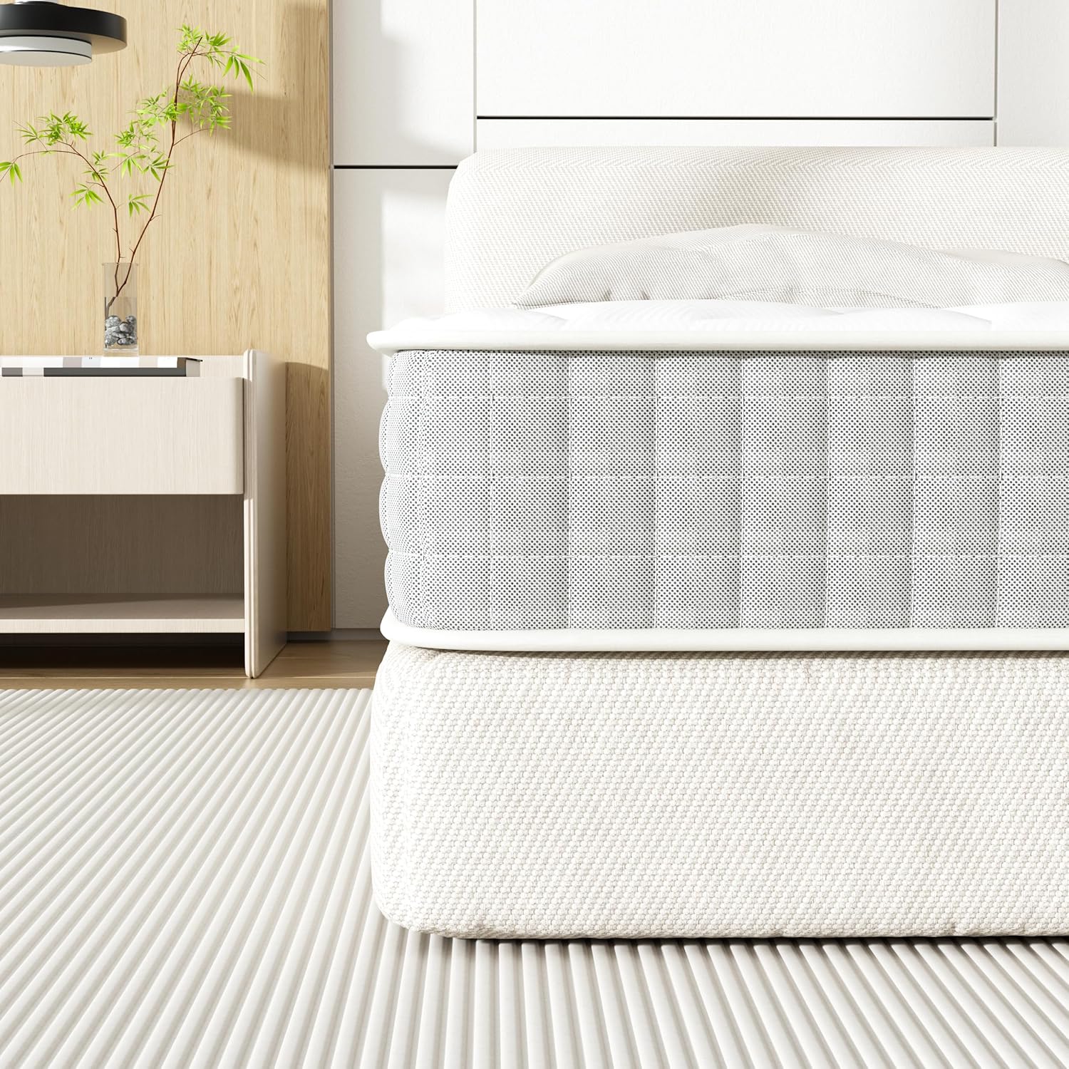 Ressorts Matelas 140x190 Épaisseur 20 cm, Matelas à Ressorts Ensachés et à Mémoire de Forme, Dureté Moyenne, Matelas 7 Zones, Soutien Parfait, Respirant (140x190x20) 20CM 140x190x20