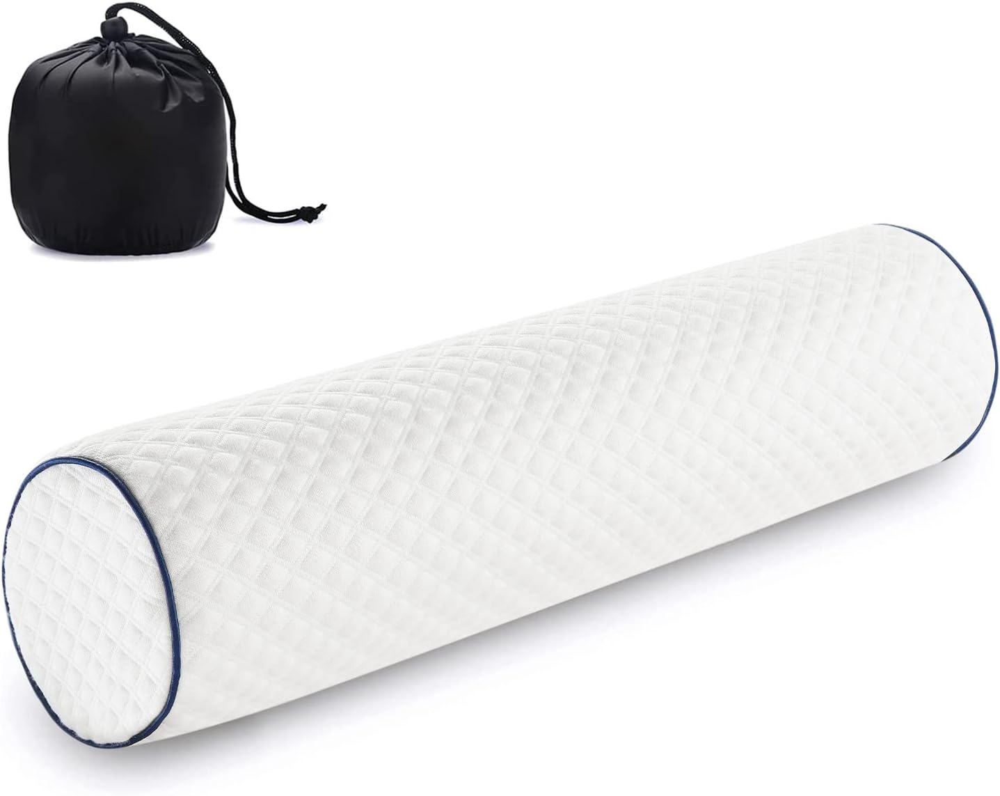 Findigit Oreiller Ergonomique, Traversin Mémoire de Forme, Les Genoux et Le Cou, Coussin de Voyage Rond pour Le Dos, Bleu Marine Bleu Marine Medium