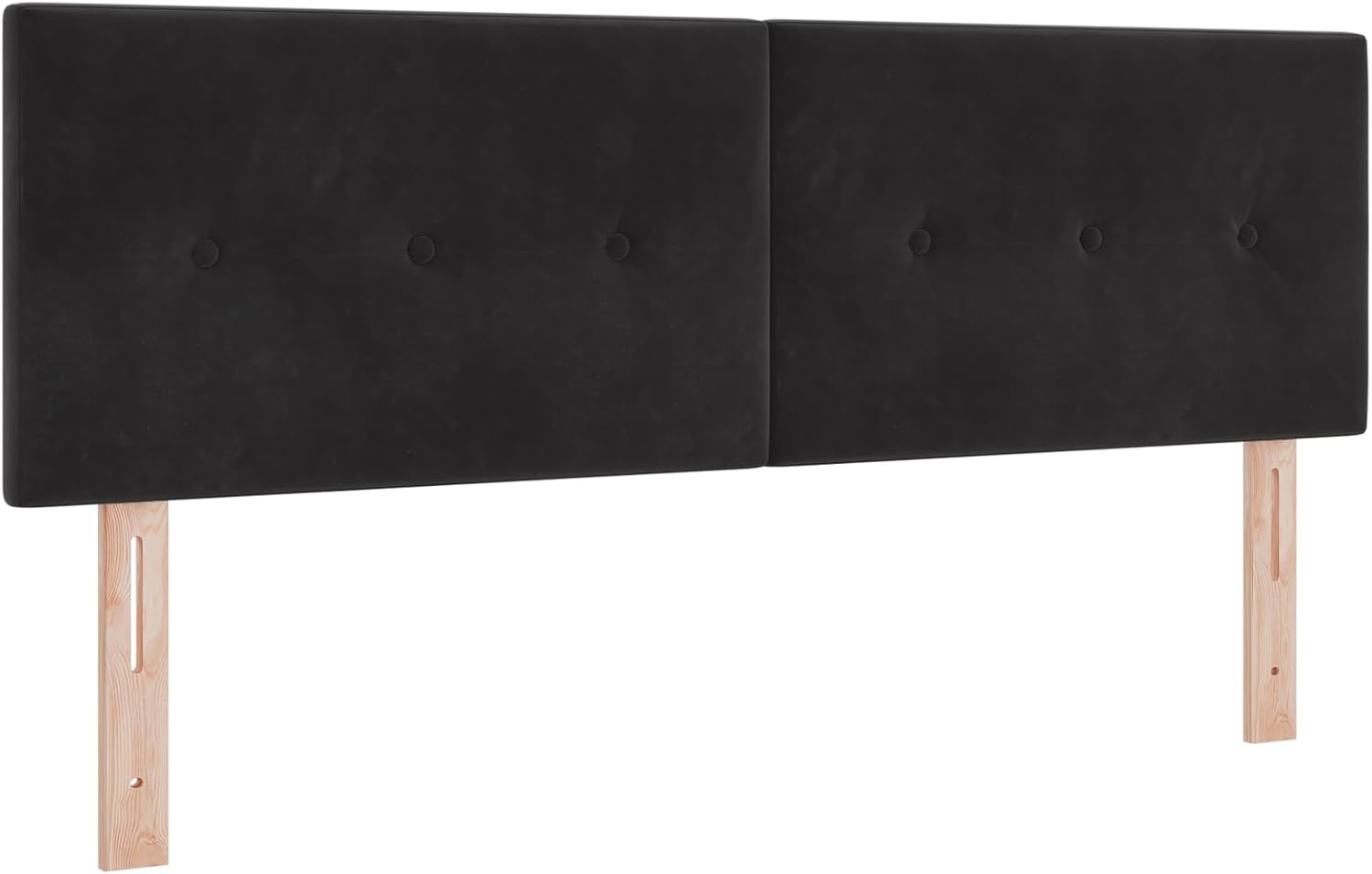 Tête de lit Boutonnée en Velours Noir 160 cm