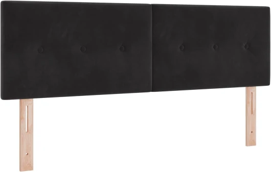 Tête de lit Boutonnée en Velours Noir 160 cm