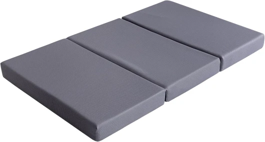 Matelas Pliant en Mousse à mémoire de Forme, Moyenne Ferme, 120 x 195 x 10 cm, Gris 120 x 195 x 10 cm Matelas