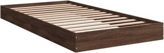 Cadre de Lit en Chêne Marron 90x190 cm - Bois d'Ingénierie, Meuble de Chambre à Coucher, Sommier, Lit Simple à Panneaux