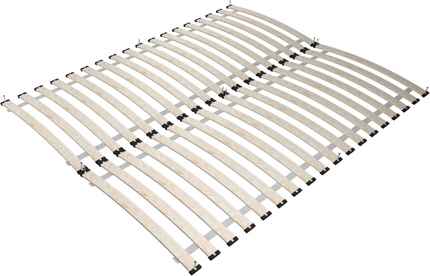 Generisch Sommier à lattes en bois de bouleau et ressorts 160 x 200 cm, 36 lattes, double