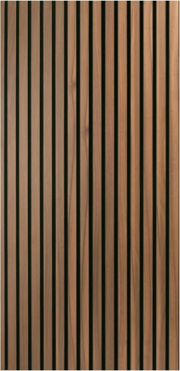 Lot de 4 panneaux acoustiques à lattes en bois pour mur et plafond – Panneau insonorisant cannelé 3D avec finition bois,Noyer,2,88㎡ 4pcs - 60 x 120 cm Noyer