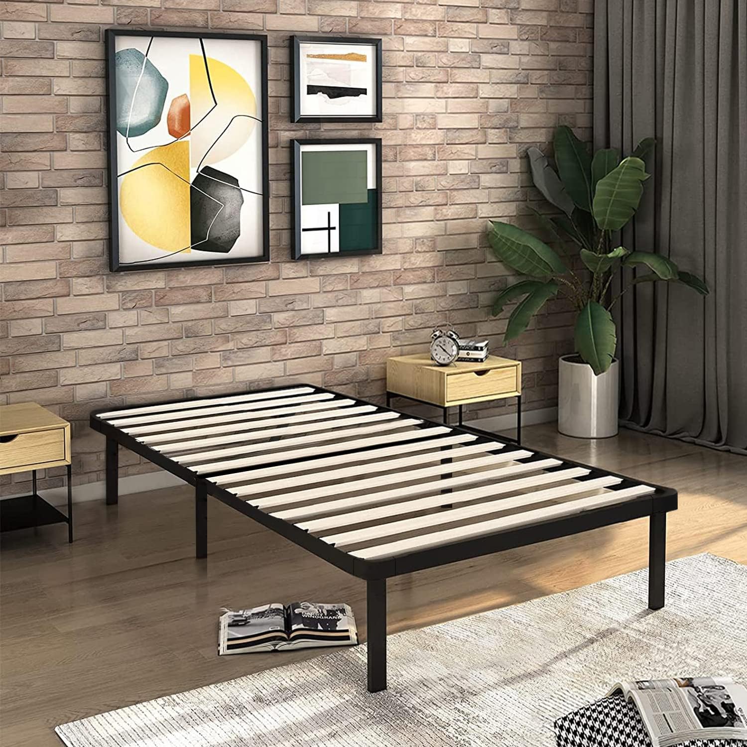 IZTOSS Sommier 90x190cm Sommiers à Lattes avec 6 Pieds pour Adulte - Cadre de Lit 90x190 avec Sommier (90x190-6 Pieds)