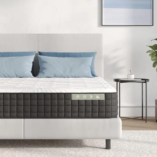 Matelas 160x190, 20CM,Matelas en Mousse en Matériau Bambou, Certifié CertiPUR-US et Oeko-TEX, Absorbant et Respirant, Soutien au Confort, Tissu Doux pour La Peau, Amovible, Lavable 160 x 190 cm Blanc