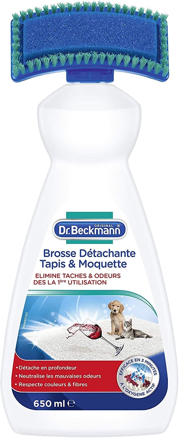 Dr - Beckmann Brosse Détachante Tapis & Moquette - Elimine les taches et odeurs tenaces - Brosse applicatrice incluse (650 ml, lot de 1) Tapis et moquette