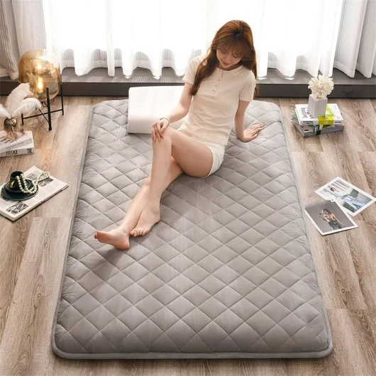 Matelas futon de sol japonais de style tatami pliable et épais - Idéal pour maison, lit d'invités, dortoir, camping, voyage (gris élégant, 90 x 200 cm) Gris Élégant - 90*200cm