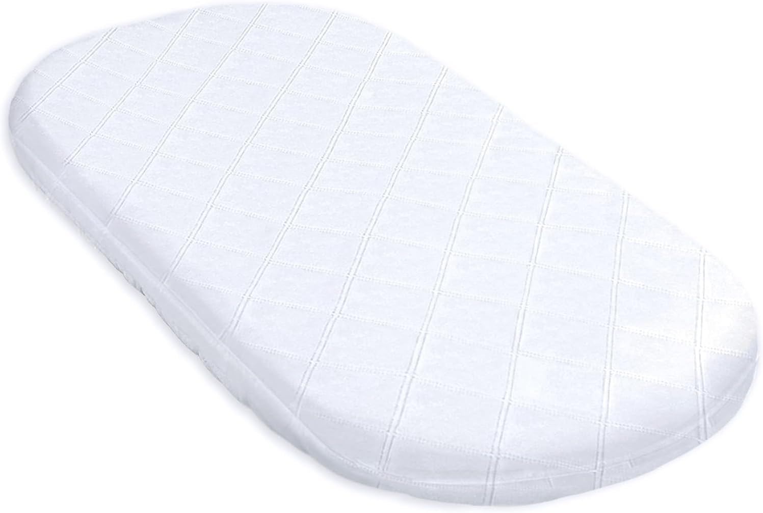 Matelas Bebe - 72 x 33 cm pour lit Bebe Berceau couffin nacelle et Lits Parapluie 72x33 avec Housse Enfant Protection Contre l'humidité Ovale BASIC 72 x 33 cm