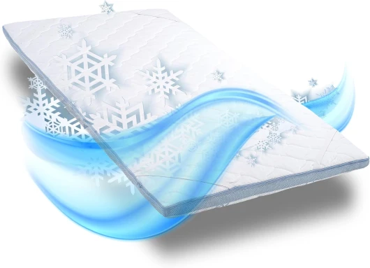 Sleezzz CloudComfort - Surmatelas avec face été et hiver - 7 zones - Hauteur : 7 cm - Mousse froide - Housse lavable (80 x 200 cm)
