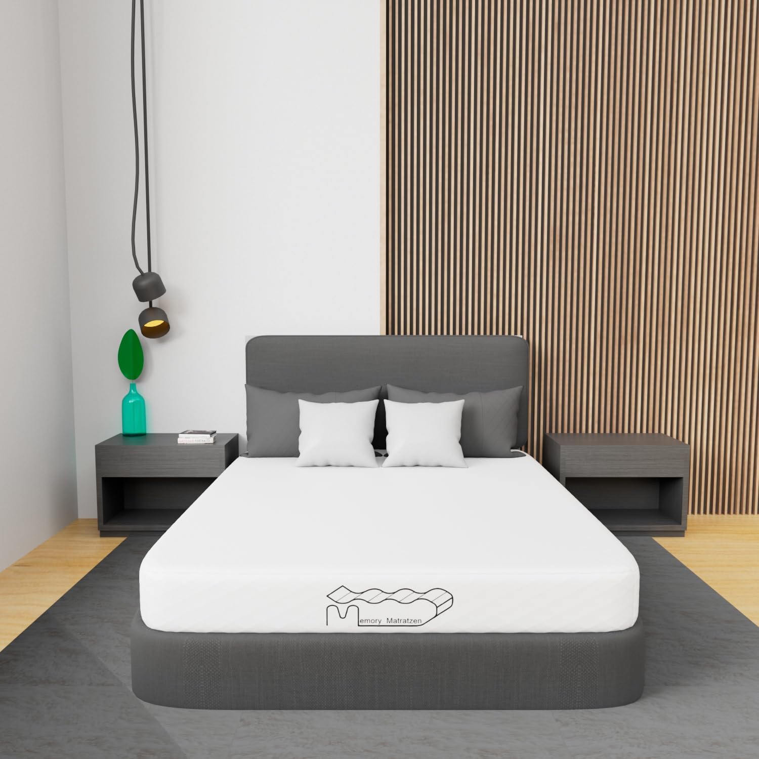 Memory Matratzen Matelas 160x200 cm - 20 cm de Haut - Matelas en Mousse Gel 7 Zones et Matelas en Mousse Froide - Fermeté H2/H3 - Matelas Double(160x200x20cm) 20cm 160x200