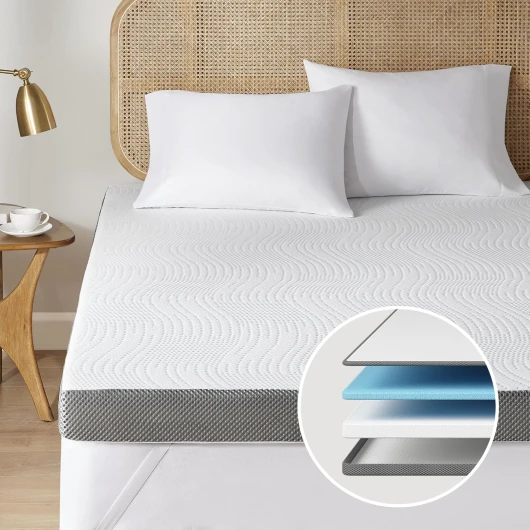 Degrees of Comfort Surmatelas 160x200, Épaisseur 8cm, Surmatelas Gel Infusé memoire de Forme 160x200 cm, Surmatelas Ergonomique, Respirant Hypoallergénique avec Housse Amovible et Lavable 160 x 200cm 8 CM