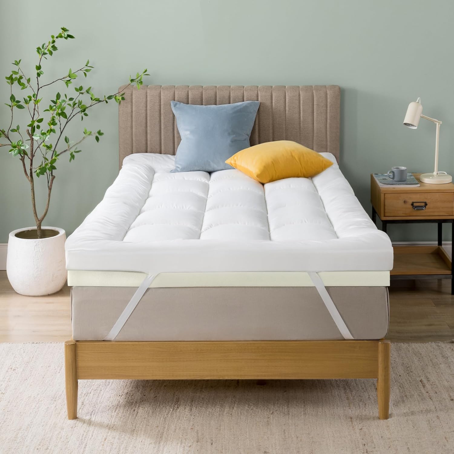 Surmatelas en Mousse Visco 90x190 cm - Épaisseur 10 cm - Design à Cellules Ouvertes - Certifié Oeko-TEX - Respirant & Orthopédique - Mousse de Confort - Fermeté Moyenne 90 x 190 cm