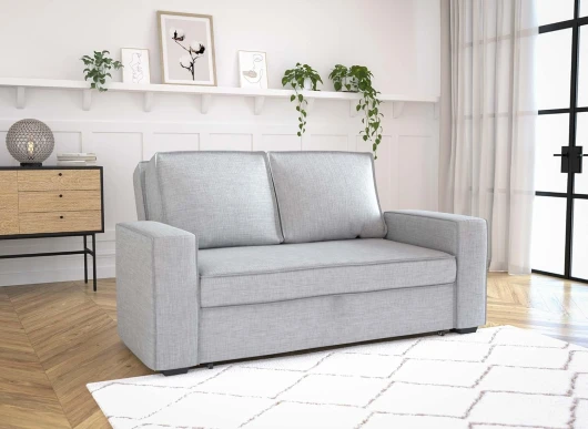 DecoInParis Canapé 3 Places Convertible en Tissu James Gris Clair 176x102x91x102