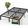 Elias Cadre de lit 140x190 cm - Hauteur 36 cm avec Rangement sous Le lit - Lit Plateforme en métal - Noir 140 x 190 cm