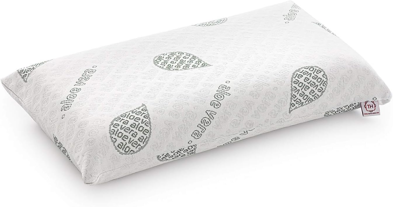 Oreiller en Mousse Viscoélastique -70 cm (Mousse à Mémoire de Forme) à Répartition de Pression - Tissu écologique Aloe Vera - Housse à Double Fermeture éclair - Adaptatif thermorégulé.