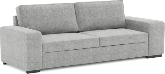 Avery Canapé-lit 3 Places + 2 Poufs – Système de Couchage Intégré, Coussins Amovibles – Tissu 100% Polyester – Style Moderne – 248x117x90 cm – Gris