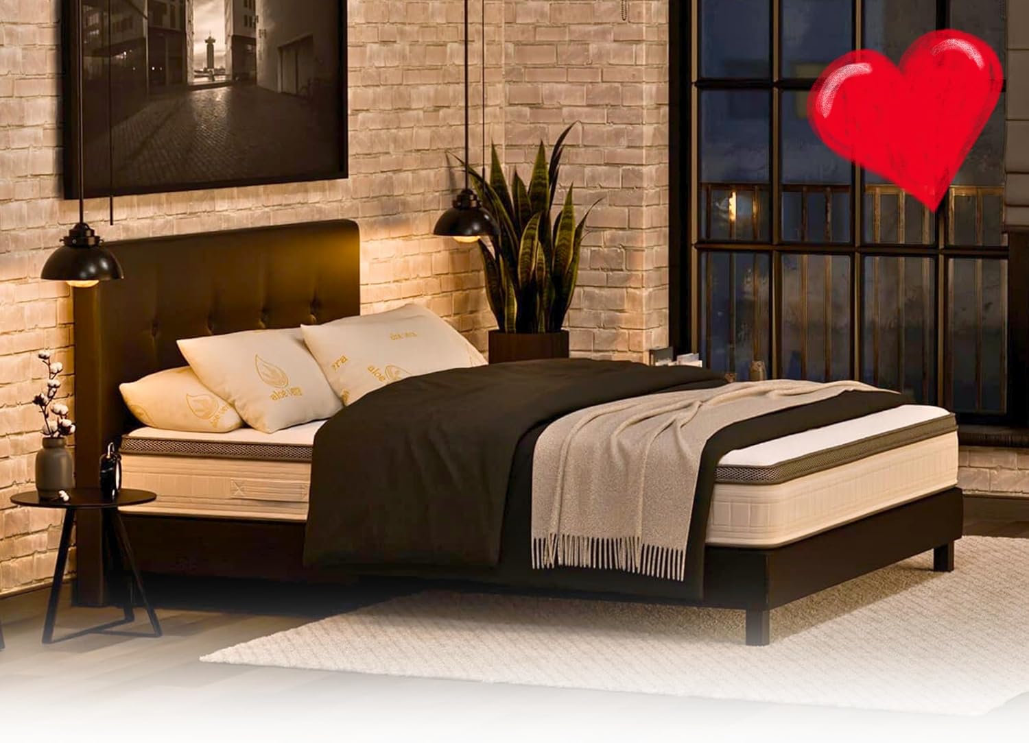 Le Matelas Cachemire Hybride : Ressorts Ensachés & Mémoire de Forme HD 60 kg/m³ & Mousse à Cellules Ouvertes - Prometheus 160x200 cm - Épaisseur 28 cm - Soutien Ferme - Accueil Moelleux 160 x 200 cm