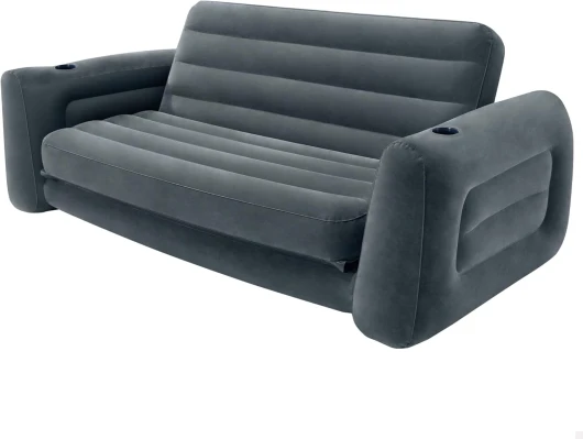 Canapé convertible en lit 203 x 231 x 66 cm Anthracite