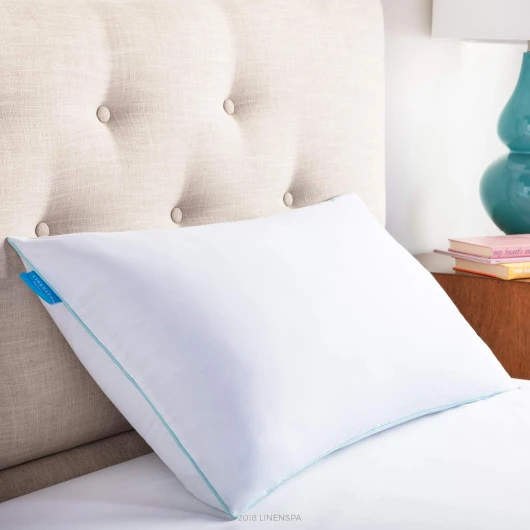 Oreiller en Flocons de Mousse avec Gel Rafraichissant – Coussin – Oreiller Memoire Forme 40x60 cm, Blanc 1 Unité (Lot de 1) 60 x 40 cm