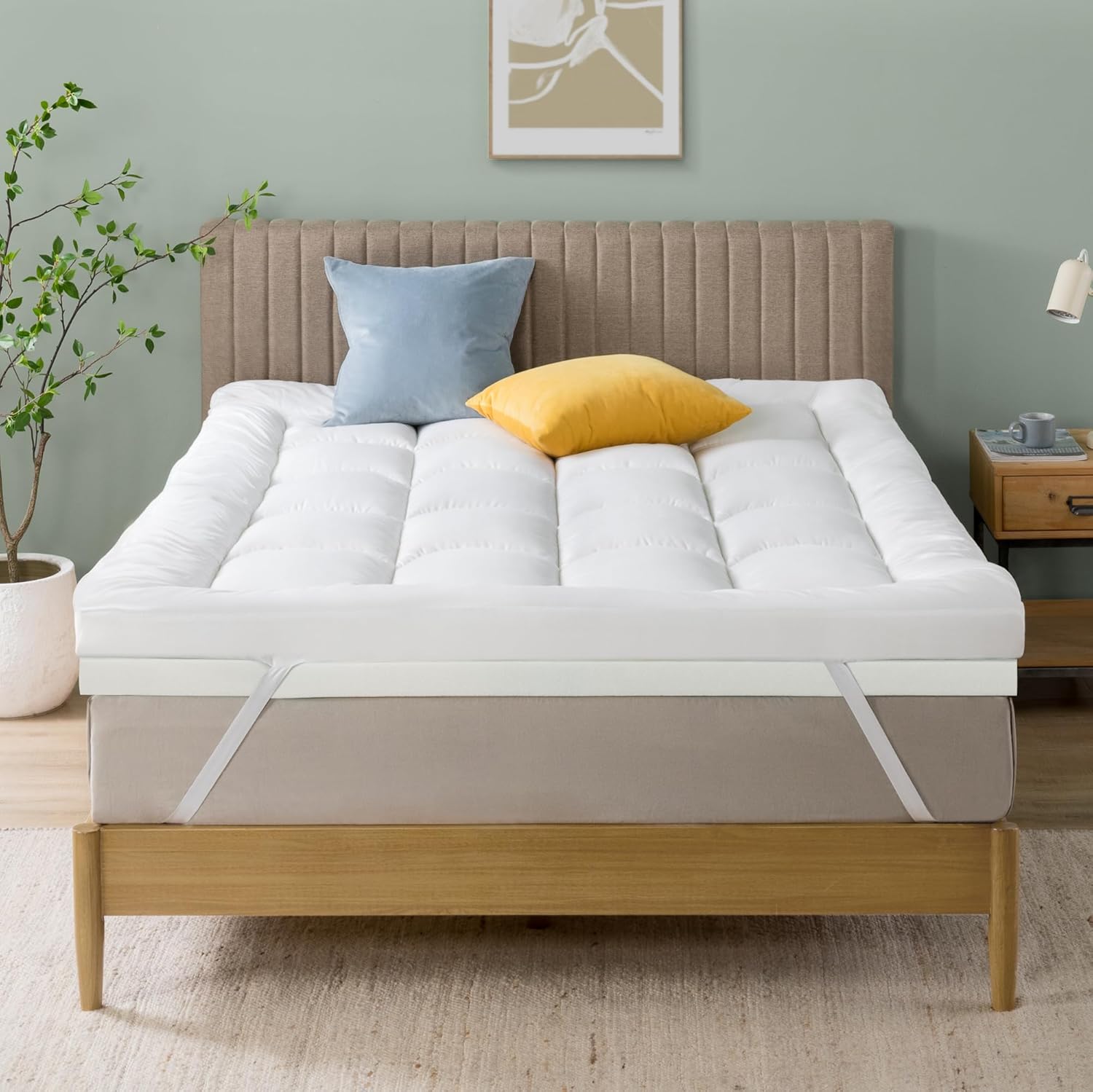 Surmatelas en Mousse Visco 190 x 140 cm - Épaisseur 10 cm - Design à Cellules Ouvertes - Certifié Oeko-TEX - Respirant & Orthopédique - Confort Ergonomique - Fermeté Moyenne