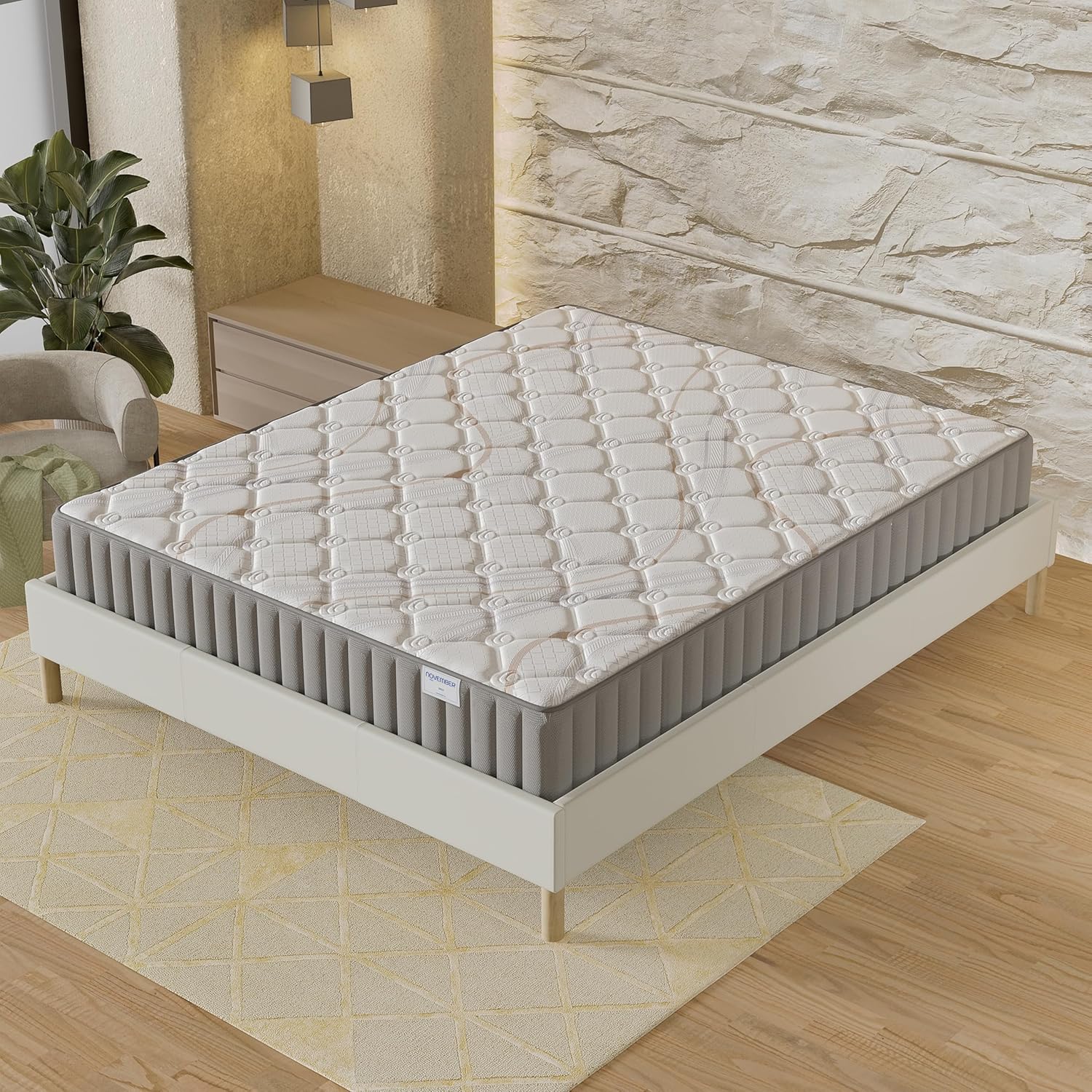 Matelas Sirius 120 x 190 cm- Épaisseur 22cm- Latex Naturel & Accueil Confort 400g/m2 (Anti-Points de Pression)- Soutien Tonique Ferme & Enveloppant 120 x 190 cm Épaisseur 22 cm