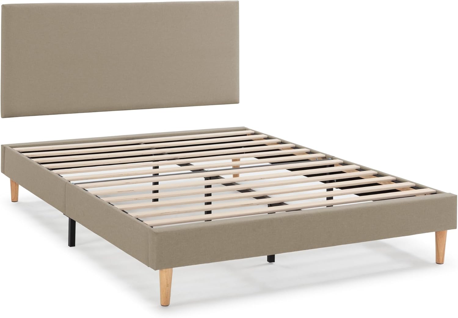 HOMN LIVING Sommier + tête de lit Aura 160x200 cm Beige, sommier tapissier, Hauteur 30 cm 160 x 200 cm Beige