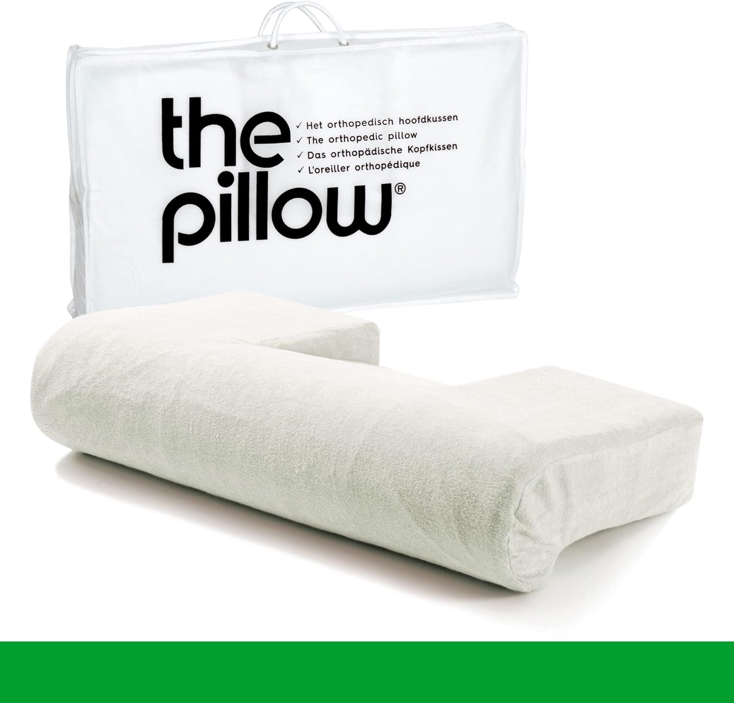 THE PILLOW Oreiller Ergonomique Cervical - Oreiller cervicales - Coussin Cervical - Coussin Ergonomique Cervical - Pillow - Standard Normal - Housse De Coussin en Velours Incluse 63 x 36 x 15 cm Mousse de polyéther