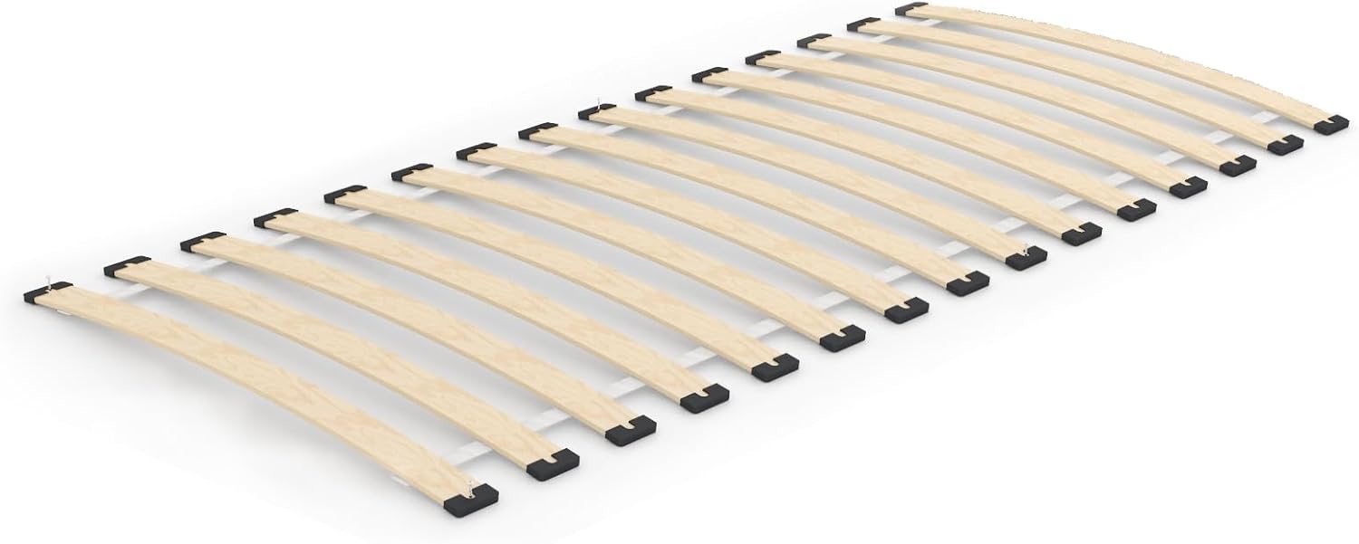 Generisch Sommier à Lattes en Bois de Bouleau et Ressorts 90 x 200 cm, 16 Lattes Lit, Cadre, Dormir, Confort, Bois, Naturel, Chambre à Coucher