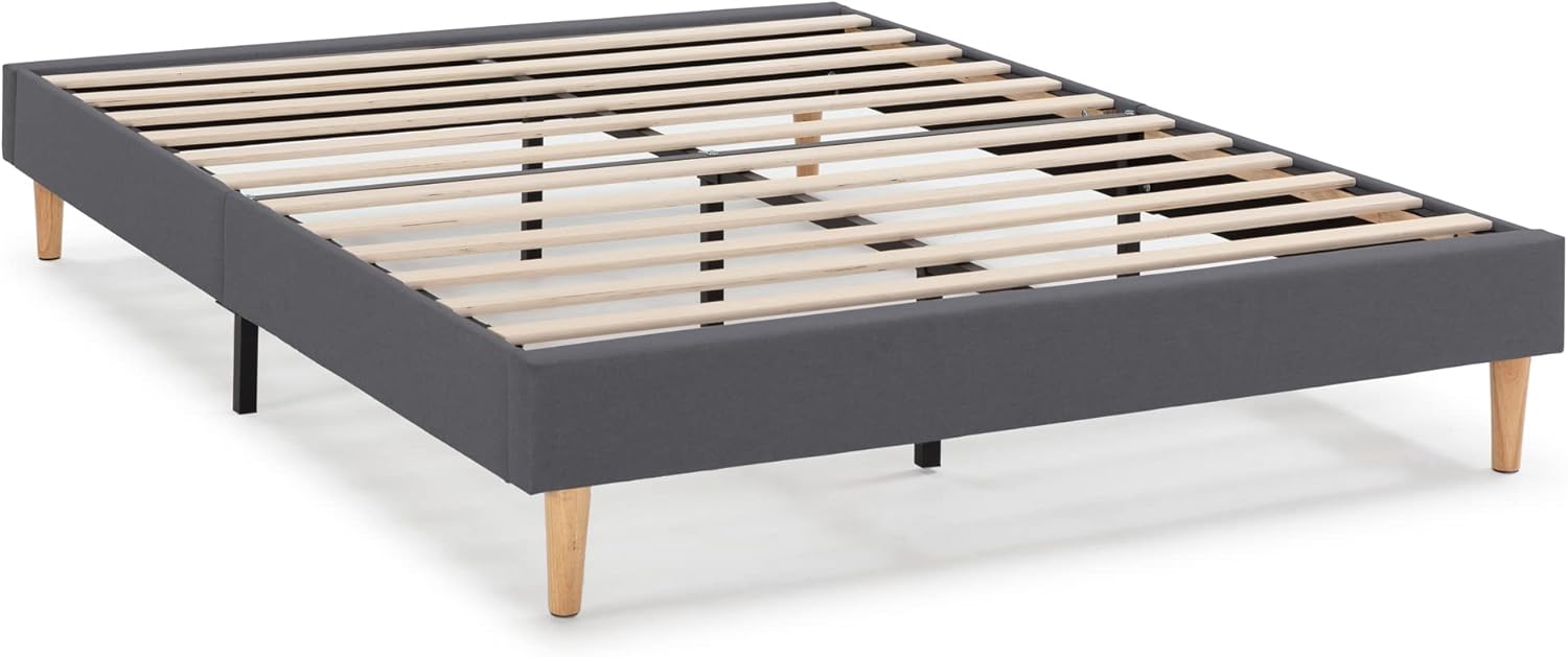 HOMN LIVING Sommier tapissier Aura 160x200 cm Gris foncé, Hauteur 30 cm 160 x 200 cm Gris Foncé