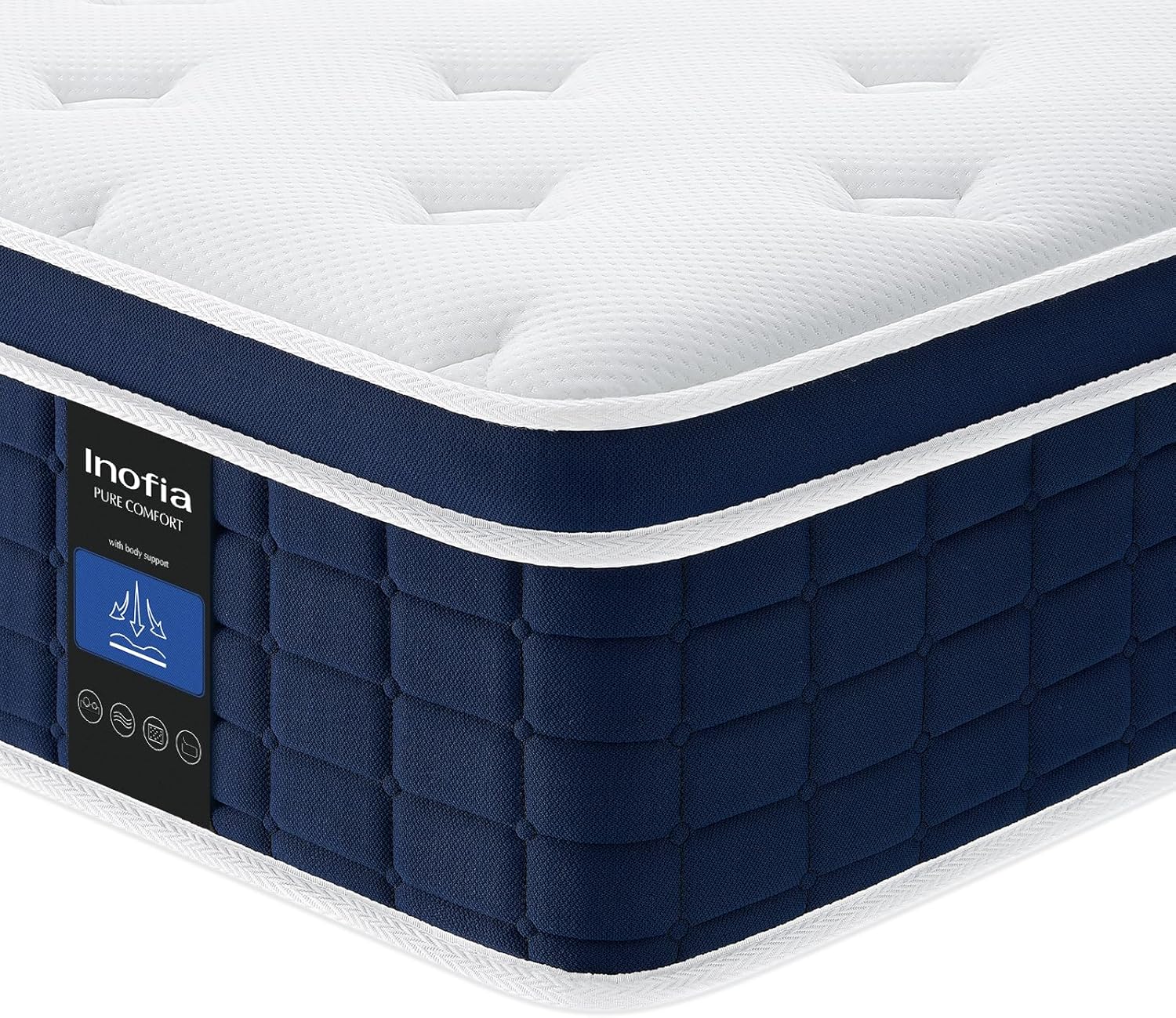 Matelas 160×200cm Ace Hybrid Matelas 26 cm H3 Ferme avec Mousse à Mémoire de Forme Respirante et Ressorts Ensachés Indépendants, 7 Zones Ergonomique, Confort Extra pour Adultes et Enfants H3/26cm 160×200cm