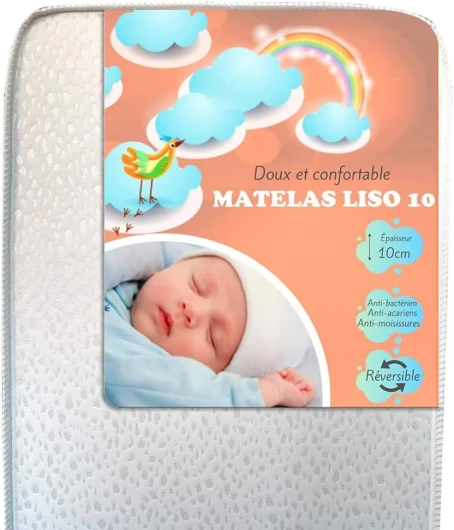 MICAMAMELLAMA Matelas bébé Doux et Confortable LISO 10 Plus (60x120) 60 x 120 cm 10 Centimètres