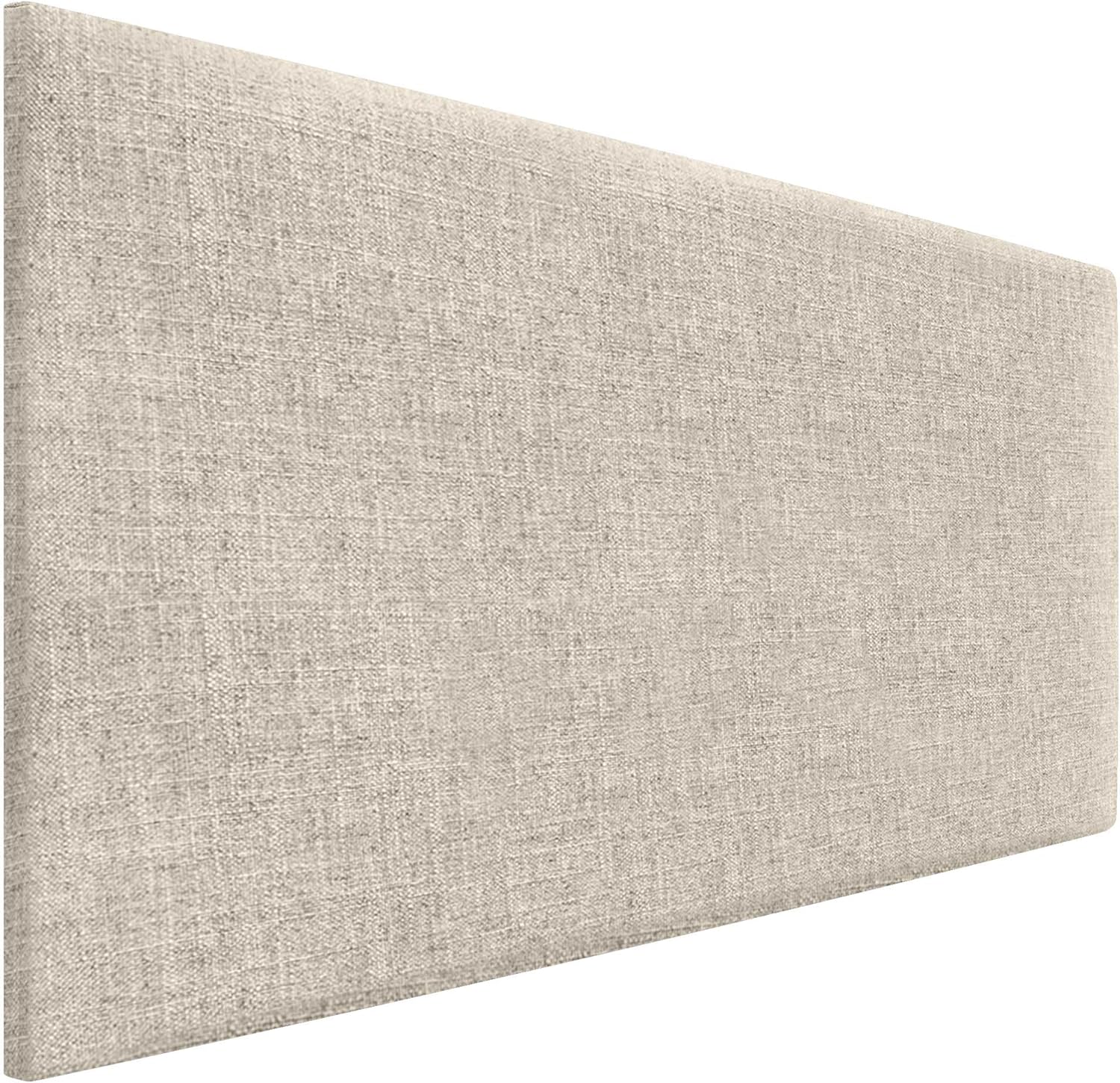 DHOME Tête de lit en Lin Naturel uni tapissée Chambre à Coucher Moderne Top Trending (Beig, 105cm (Lits 80/90/105)) Lin Beig 105cm (Lits 80/90/105)