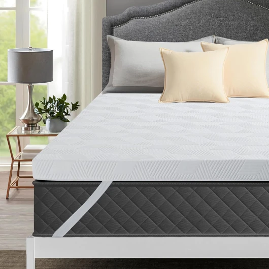 140x190cm Surmatelas en Mousse à Mémoire de Forme et en Gel Refroidissant Matelas avec Housse Amovible - Épaisseur de 7.5cm 140 x 190 cm