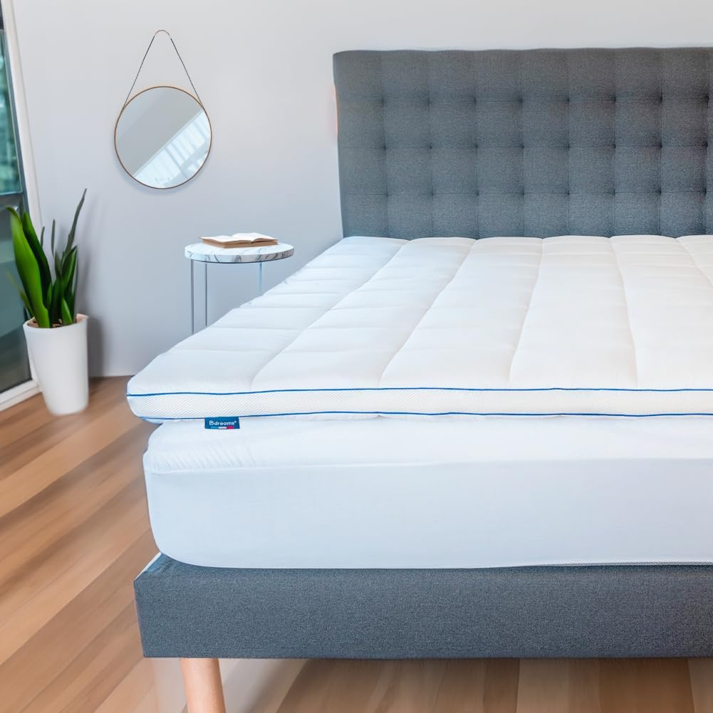 Surmatelas à Mémoire de Forme 140 x 190 cm - Confort Morphologique - Qualité Hôtellerie - Fabriqué en France - Epaisseur Totale de 7cm - Certifié Oeko-Tex 140 x 190 cm
