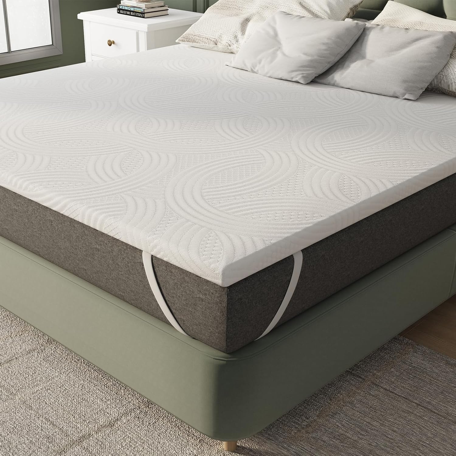 Surmatelas 140x190, 5CM Surmatelas en Mousse de confort, Certifié Sûr et Fiable par CertiPUR-US et Oeko-TEX, Absorbant et Respirant, Tissu Doux pour La Peau, Lavable 5 cm 140 x 190 cm