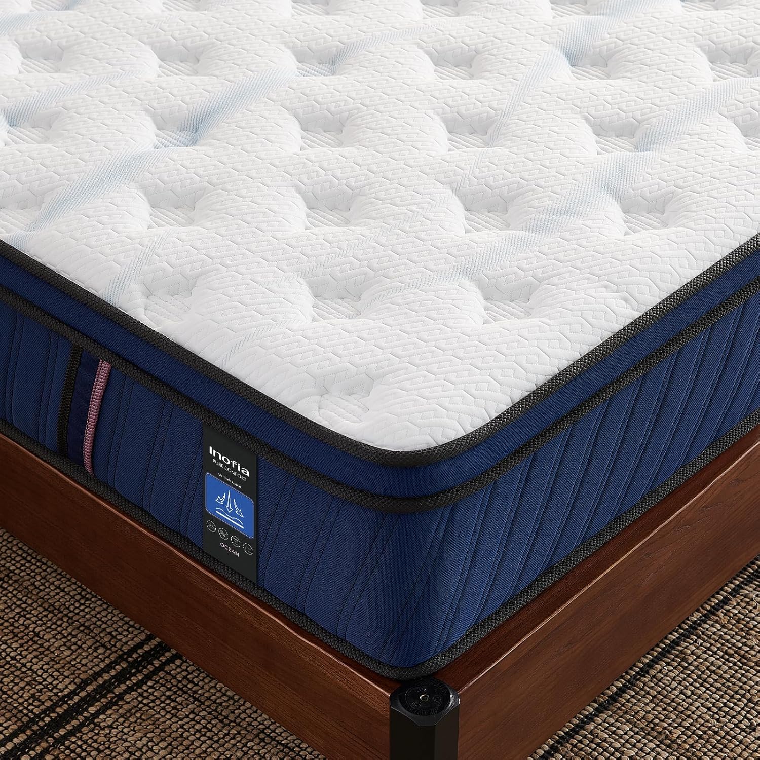 Matelas 140x200 cm Ocean, épaisseur Matelas 30 cm H2/H3, avec Technologie de Ventilation 3D, 7 Zones ergonomiques, certifié Oeko-Tex, Matelas à Ressorts ensachés en CBO, essai de 100 Nuits - 140×200cm environ 30 cm