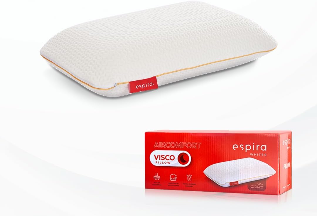 Espira Aircomfort Oreiller Ergonomique Cervical 5X Plus Respirant - Rafraichissant, Memoire Forme & Coussin Cervicales Douloureuses - Coussin memoire Forme (40x60 Centimètres)