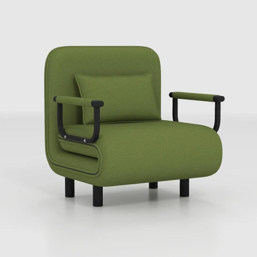 Fauteuil Lit 1 Place Convertible Adulte, Chauffeuse canapé-lit Fauteuil Convertible Chauffeuse Canapé-lit 4 en 1, Grand Confort Coussin Pieds accoudoirs métal 60L x 68I x 85H cm Vert Herbe Vert Herbe 60 x 68 x 85