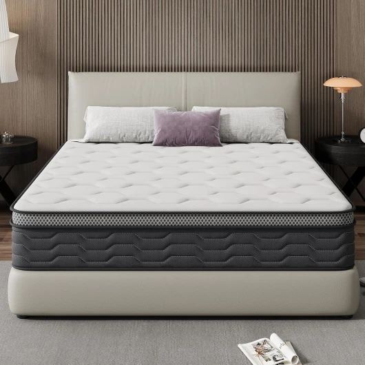 Matelas 160x200x25cm Matelas à Ressorts ensachés et à mémoire de Forme, Matelas 7 Zones Ergonomique, Soutien Parfait, Respirant (160x200x25) 160 x 200 cm Ressorts Matelas 25cm