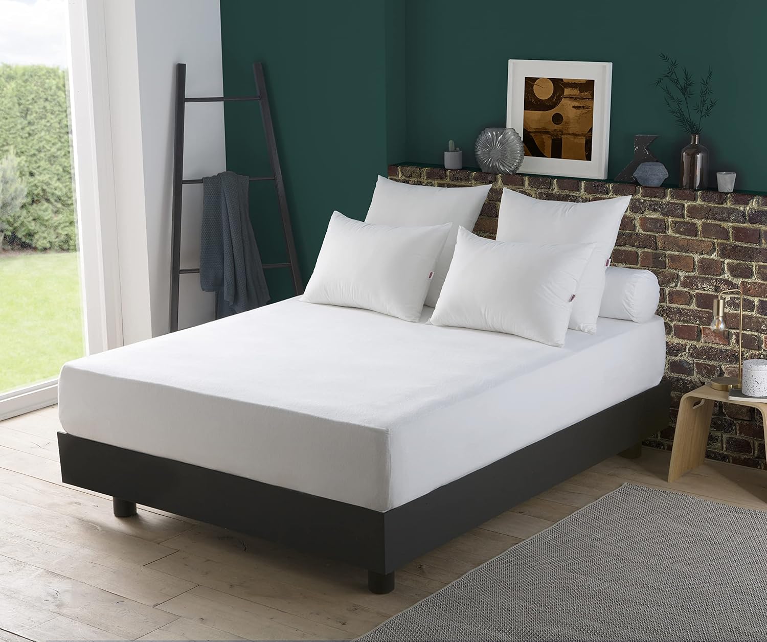 Protège-Matelas Absorbant Anti-Acariens 140x190 - pour lit 2 Personnes - Protège-Matelas Rubis - Molleton Coton - Lavable en Machine à 40°c 140/190