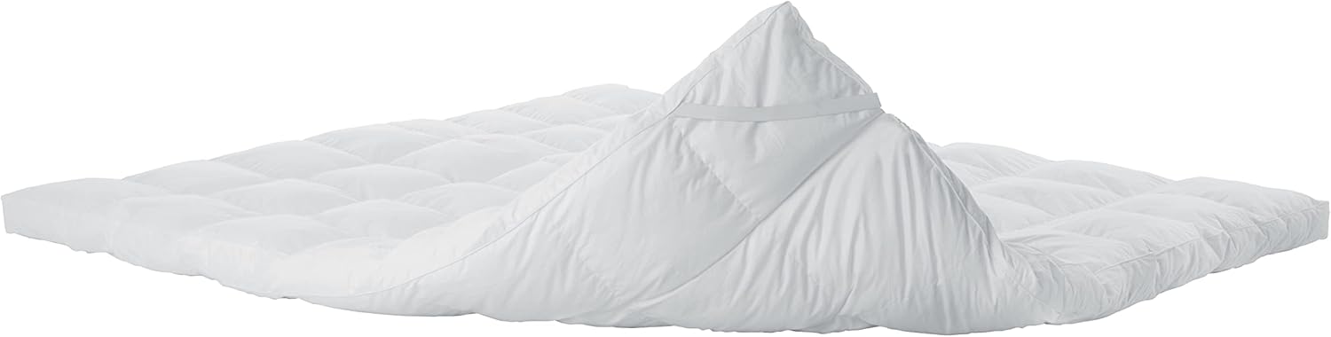 Surmatelas 160x190 cm Ultra Doux de 7,5 cm en Microfibre - Percale de Coton douce et respirante - Avec Sangles de Fixation- Oeko-Tex -Protege matelas 2 personnes, Blanc