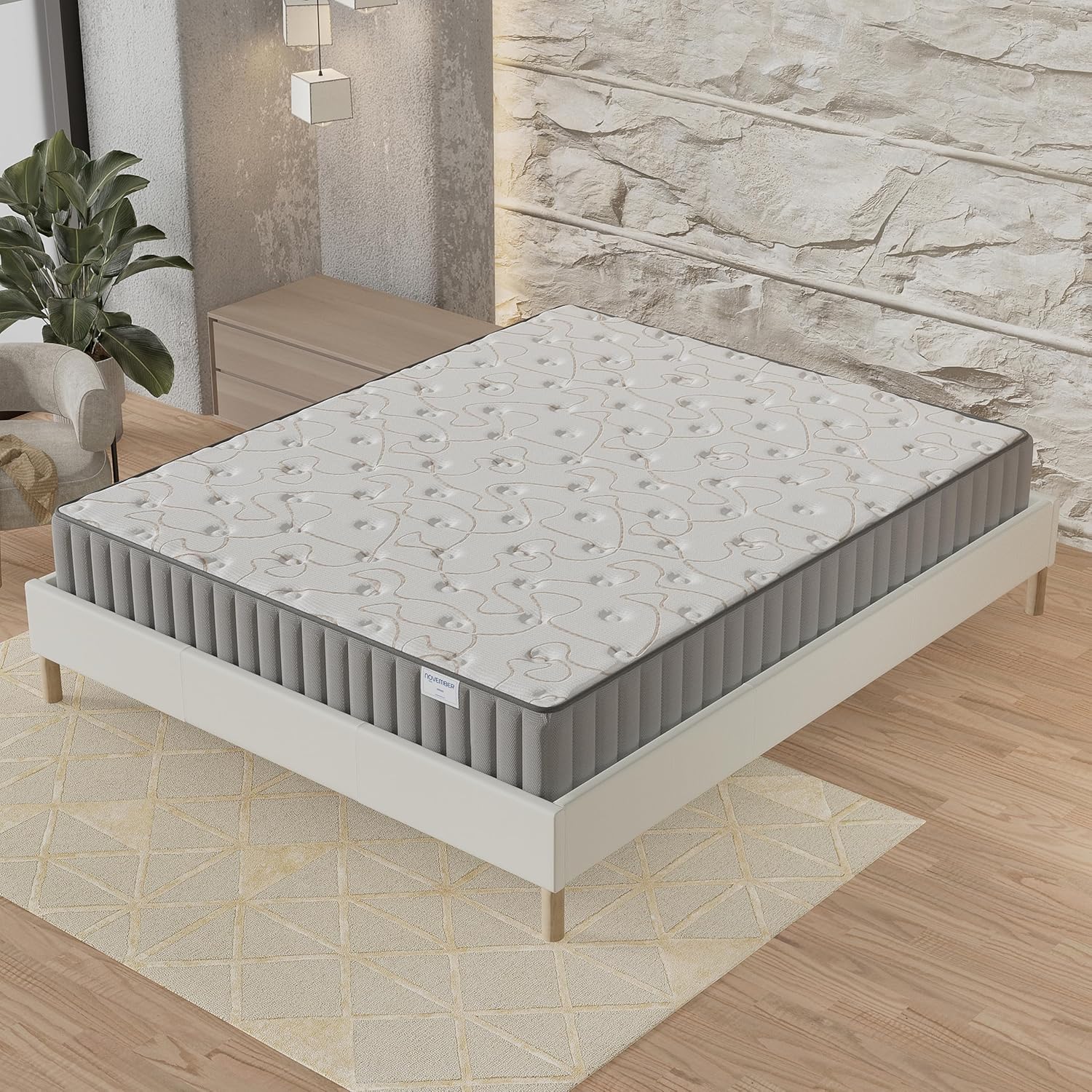 Matelas Orionis 160 x 200 cm- Technologie Hybrid: Mousse HDensité + Mousse MÉMOIRE De Forme- Ép 16cm- Soutien Tonique & Enveloppant- Label sanitized(Anti bactérien/acarien) 16 cm 160 x 200 cm
