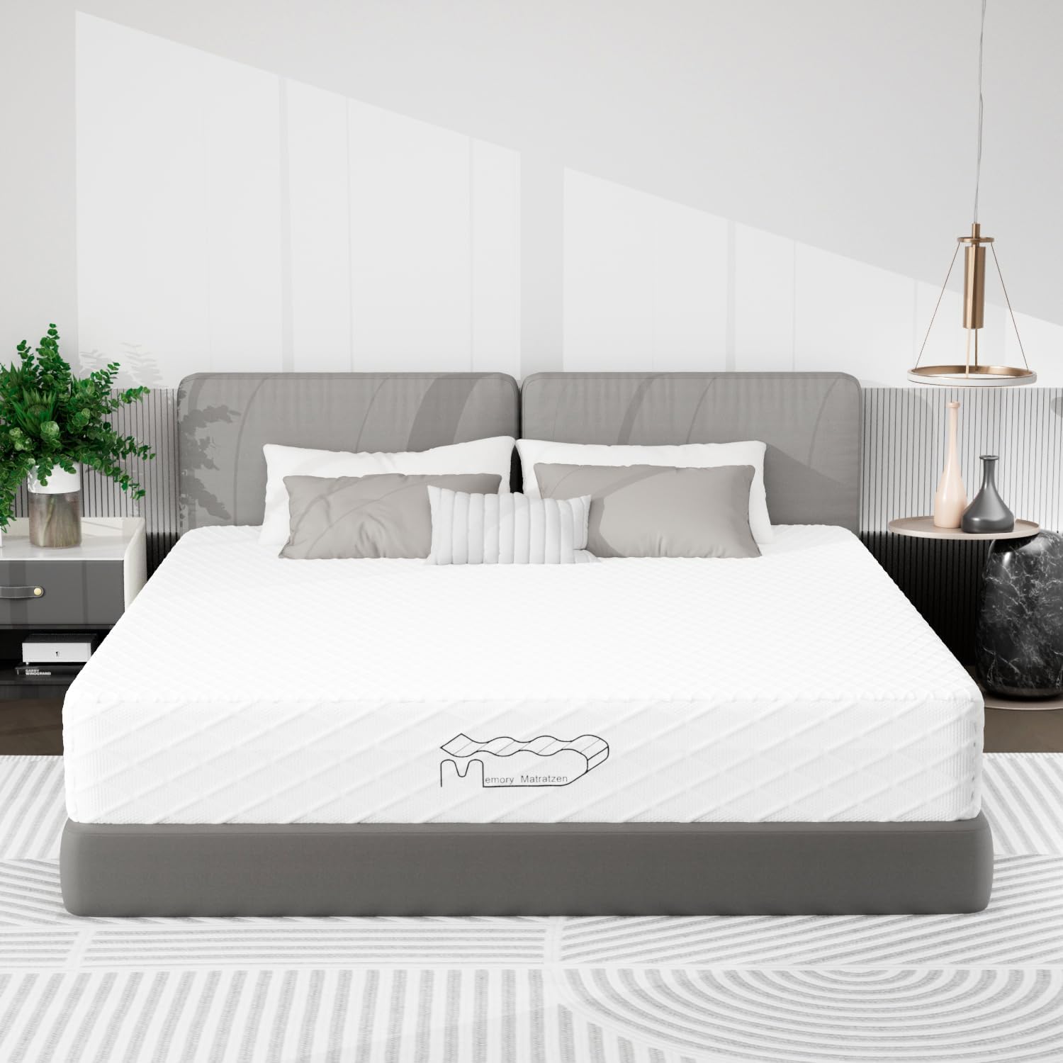 Memory Matratzen Matelas 180x200cm, Matelas 2 Personnes, Matelas de Lit D'Adulte, 26cm Epaisseur Matelas, Mousse Visco Matelas (180x200x26cm) 180 x 200 cm 26CM