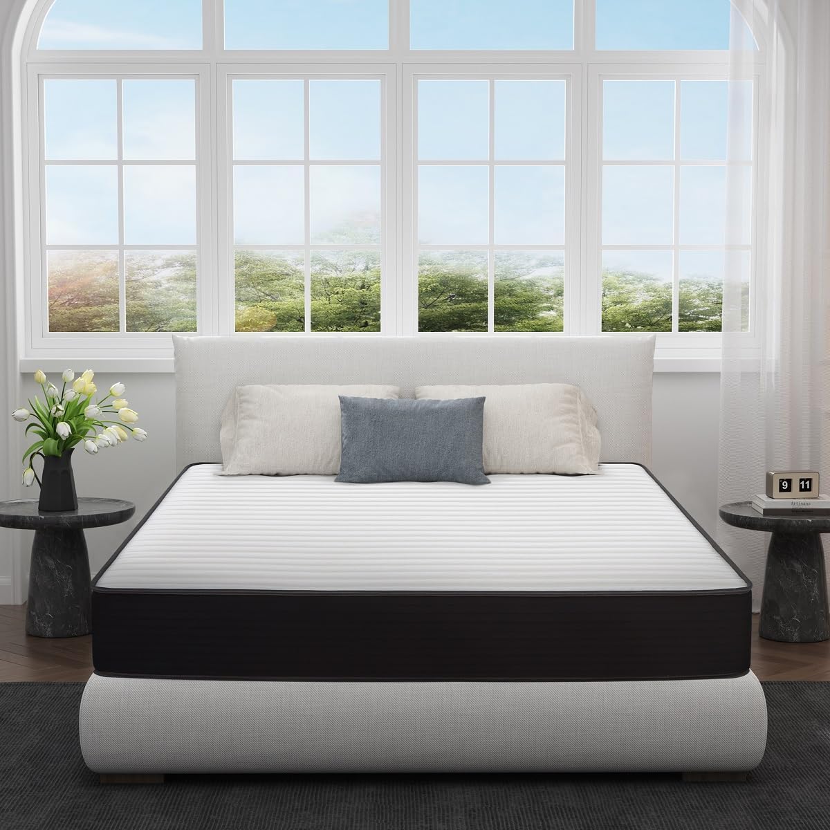 Buartttbear Matelas 140x190 cm – Epaisseur 20 cm – Ergonomique et Respirant – Hypoallergénique et antibactérien (140 x 190 cm)