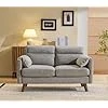 Bonnlo Canapé avec Accoudoir à Oreilles d'Éléphant, Fauteuil 2 Places, Sofa Rembourré en Lin, Meuble avec Poche latérale, pour Salon, Bureau, Chambre, 125 x 78 x 86 cm, Gris Clair