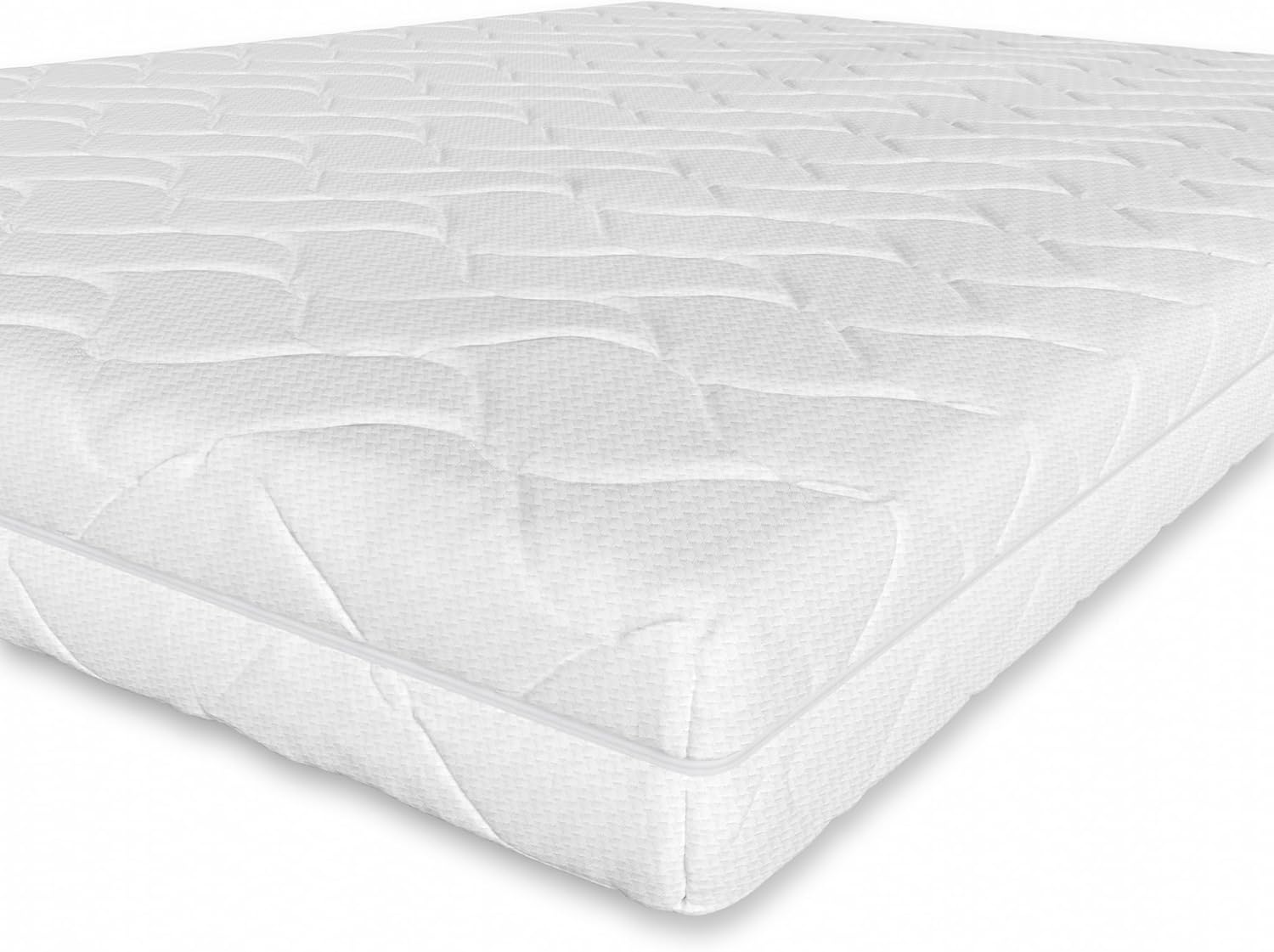 Matelas 7 zones en mousse confort, Moyenne ferme (H3), 160 x 200 x 15 cm, Blanc 160 x 200 x 15 cm moyennement ferme