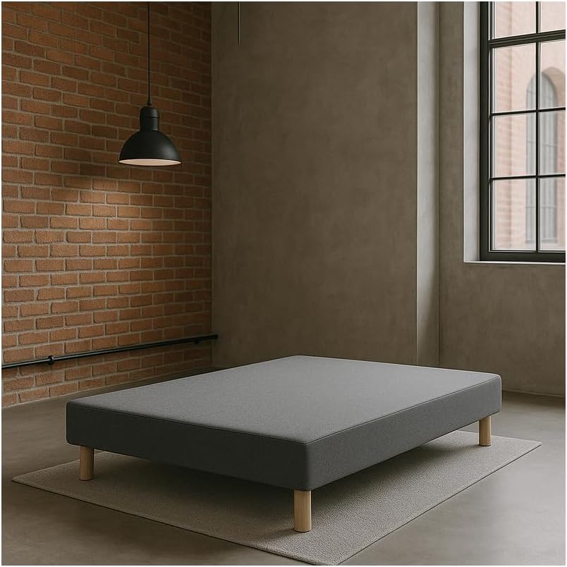 SOMMIER TAPISSIER Gris 130x200 cm - Fabrication FRANÇAISE ARTISA