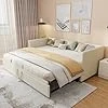Canapé lit 2 Places 90/180 x 200 cm, Canapé-lit Convertible rembourré avec sommier à Lattes, Canapé Convertible Extensible pour Salon (Beige, Velours)